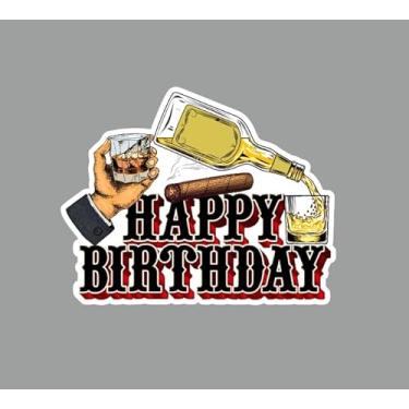 Imagem de Whisky Happy Birthday Cake Topper Aged to Perfection Party Cake Decor,Cheer to 30th 40th 50th Theme Women Male Men Birthday Party Decoration Supplies