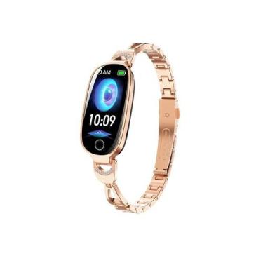 Imagem de Smartwatch De Luxo Feminino Pressão Arterial Monitor De Freqüência Car