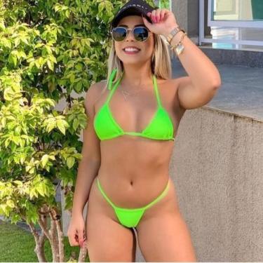 Imagem de Biquini brasileiro fio dental regulavel - cmigristore, Verde neon, M/G