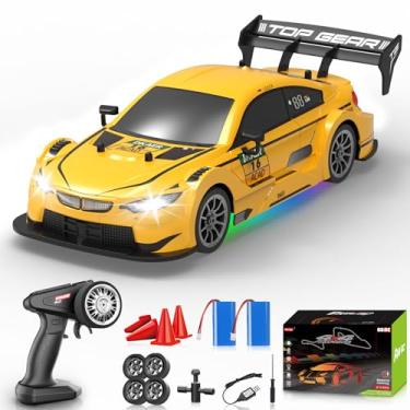 Imagem de YUAN PLAN RC Drift Car 1:16, 2.4GHz 4WD Remote Control Car, 30+KM/H High Speed Drifting RC Cars with LED Lights Two Batteries and Drift Tires Racing Cars for Adults Boys Kids, Yellow