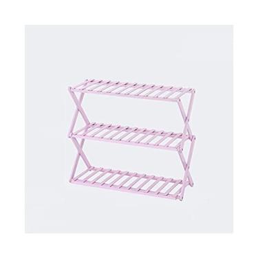 Imagem de WYUYIWH Organizador de sapatos dobrável de bambu independente para sala de estar, entrada, corredor, armário, porta, armazenamento de sapatos