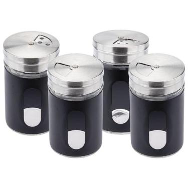 Imagem de Kit Quatro Porta Condimento e Saleiro Preto Weck