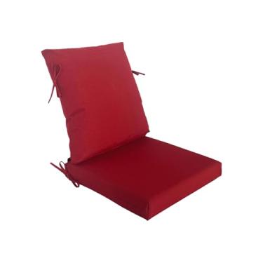 Imagem de Localive Almofada para cadeira de jantar ao ar livre 106,7 cm x 50,8 cm com capa removível almofada de assento profundo e almofada traseira com laços canto quadrado assento profundo resistente ao