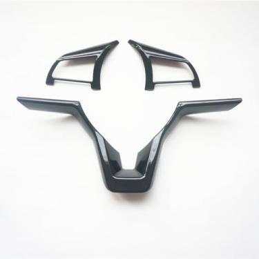 Imagem de CYAuto Acabamento de volante interior preto brilhante esportivo adequado para Nissan Altima 2019 2020 2021 2022 Sentra Rogue Versa (preto brilhante, acabamento de roda Steerig 3 peças)