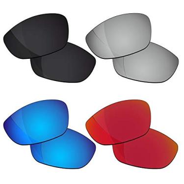 Imagem de RockShell Lentes polarizadas de substituição para óculos de sol Oakley Juliet - Preto Jet + Lava Red + Ice Blue + GT Silver