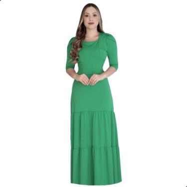 Imagem de Vestido Feminino Longo Tubinho Mangas 3/4 Moda Evangélica - KOPYTTA, V