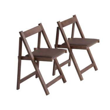 Imagem de zenHarmet Cadeiras de jantar dobráveis com almofada, cadeiras dobráveis acolchoadas leves, modernas e dobráveis para pátio, cadeiras de jantar de madeira, conjunto de 2 cadeiras dobráveis para
