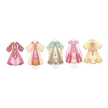 Imagem de YIJU Kit de materiais para roupas antigas chinesas Kit para fazer roupas Desenvolvimento de habilidades Traje antigo Vestido tradicional chinês elegante, 3 Manequins