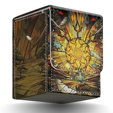 Imagem de TCGUARD Caixa de baralho para cartão MTG, comporta mais de 100 cartas de manga única com jogos de cartas colecionáveis TCG Yugioh etc. (Amarelo)