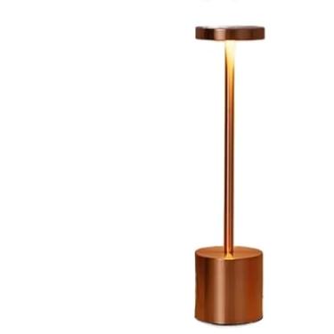 Imagem de Luminária de Mesa Candeiro Dumbbell Touch de Quarto Luxuosa 3 Tons de Led (CANDEIRO BRONZE)