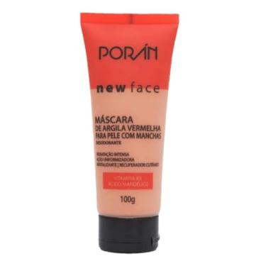 Imagem de Máscara De Argila Vermelha Poran - Clareadora, Regeneradora e Hidratante Facial Skincare - Efeito Glow, Controla Oleosidade