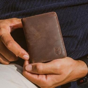 Imagem de Carteira Masculina Couro RFID Antifurto Visor CNH 6 Cartões-Masculino