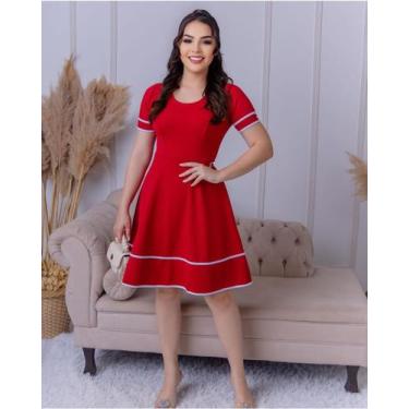 Imagem de Vestido Plus Size Moda Evangelica Rodado Do P ao G2 Lilas Feminino Cri