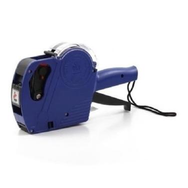 Imagem de ETIQUETADORA-AZUL) Etiquetadora Manual Rotuladora De Preços 8 Dígitos + Refil de Tinta + Etiquetas