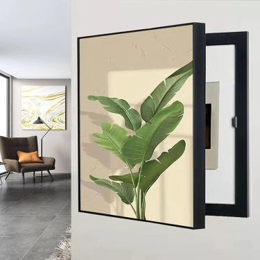 Imagem de Armário de capa de caixa de fusíveis Decorativa de tampa elétrica de barro de barro de energia elétrica Caixa de distribuição elétrica Caixa decorativa, A, 50x70cm