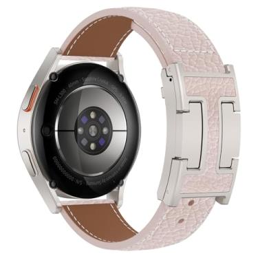 Imagem de CHANCHY Pulseira feminina de couro magnética compatível com Samsung Galaxy Watch 7 6 5 4 FE de 40 mm e 44 mm/Galaxy Watch 6/4 Classic de 47 mm, 43 mm, 46 mm, 42 mm/5 pro de 45 mm