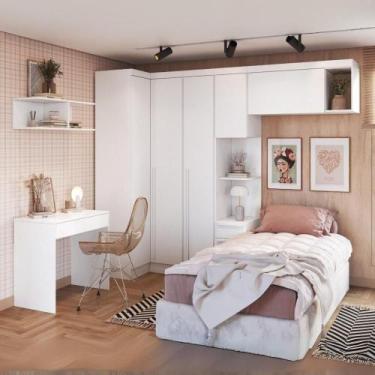 Imagem de Guarda-roupa Infantil Modulado 6 Peças Infinity Branco Line - Móveis C