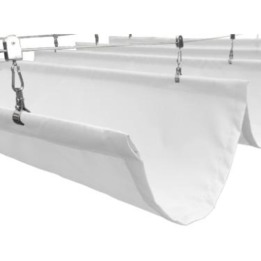 Imagem de Kits De Cobertura De Sombra Retrátil Para Pérgola Para Pátio Kits De Cobertura De Substituição Ao Ar Livre Slide Onda Toldo Vela Deck Varanda Quintal à Prova De Chuva, White, Customize