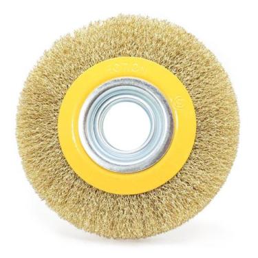 Imagem de Escova Rotativa Circular Latonada 6 X 1/2 Para Motoesmeril - Tradestar