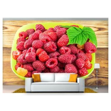 Imagem de Papel De Parede Frutas Framboesas Vermelhas 3D Al92 - Você Decora