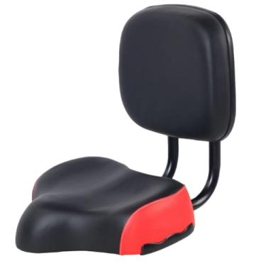 Imagem de Selim de bicicleta com encosto, substituição macia de assentos de bicicleta, almofada de couro PU acolchoada com espuma viscoelástica macia para bicicleta eBike Tricycle Mountain