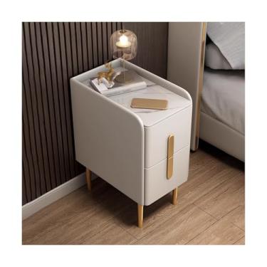 Imagem de Mesa De Cabeceira Estreita De Madeira Maciça Com Gavetas, Mesa De Cabeceira Moderna Com 4 Pernas Para Sofá De Quarto, Dormitório E Espaços Pequenos(White,17x15x18in)