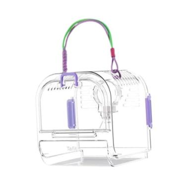 Imagem de Generic Gaiola transportadora para animais pequenos, caixa de transporte para viagem, caixa de transporte para hamsters anões, chinchilas, gerbilos, ouriços, Tolet