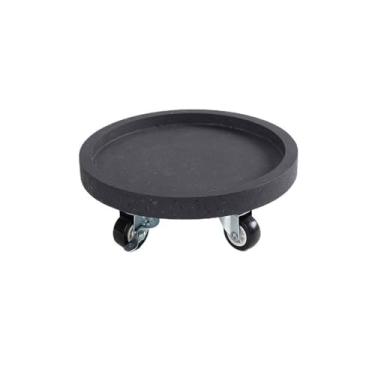 Imagem de Pires para Plantas Prato para plantas com 5 rodas, bandeja coletora móvel para vasos de flores redondos Vaso para Flores(Preto,X-Large)