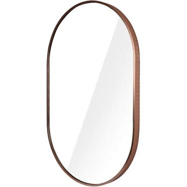 Imagem de Espelho De Parede Hagig Espelho De Quarto De Livig Oval Espelho De Banheiro Decoração Espelho De Quarto Grande Shavig Moldura De Metal