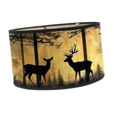 Imagem de Generic Abajur E27 para sala de estar, acessório decorativo de iluminação, abajur com estampa de veado, decoração para casa, luminárias de chão, Style C