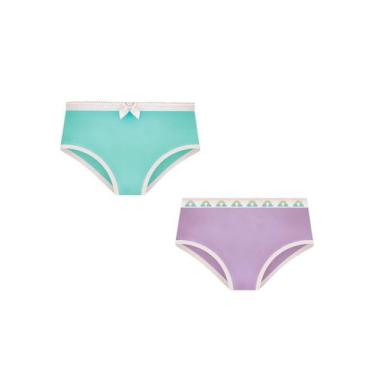 Imagem de KIT/2 Calcinha Selene 20650.001 Infantil Cós Trabalhado Algodão T. PP/