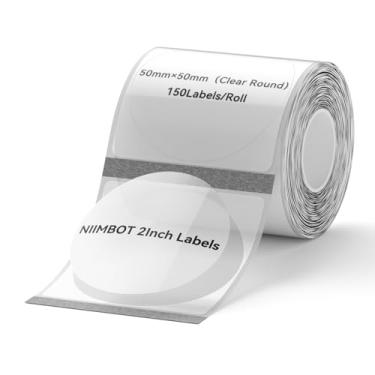 Imagem de NIIMBOT Etiquetas para etiquetadora B1/B21/B3S, 50 x 50 mm (1,97" x 1,97") 150 fitas/rolo, fita de etiqueta térmica, impermeável, à prova de óleo para substituição de fita de rotulagem de pequenas