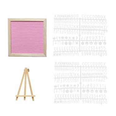 Imagem de Generic Quadro de feltro com letras, enfeite de mesa, moldura de madeira, quadro de mensagens trocável para casamento, Rosa