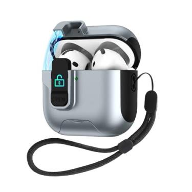 Imagem de Capa de fone de ouvido com suporte magnético para vagens de ar 1 estojos de luxo para capa protetora de ar pods2 com cordão de qualidade,for airpods 1/2,Grey