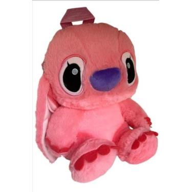 Imagem de Mochila Stitch Angel Pelúcia Infantil Com Alça Rosa - Disney