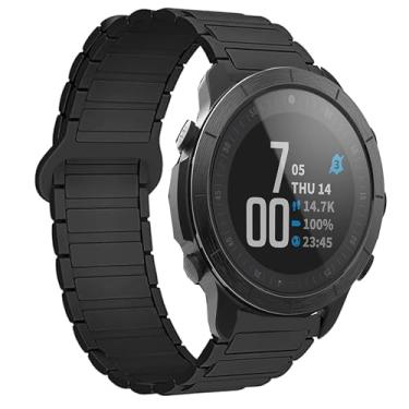 Imagem de Lamshaw Pulseira esportiva de silicone de liberação rápida compatível com smartwatch Wahoo ELEMNT Rival (preto)