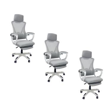 Imagem de Kit 3 Cadeiras de Escritório Presidente Executiva Oficial Supreme Cinza