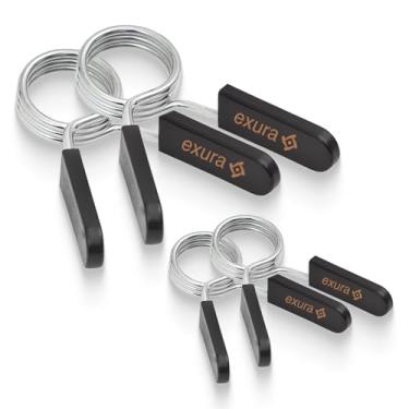 Imagem de Pacote com 2 pares de coleiras de mola de 1 e 2 polegadas (25 mm e 50 mm) Atg Pro Gear - Clipes de barra, grampos de barra, 2 pares de colares de barra, conjunto de grampos de barra olímpicos, clipes