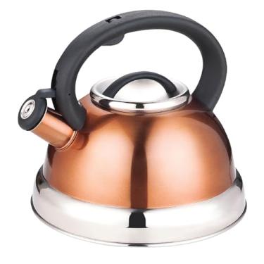 Imagem de Chaleira Inox 3 Litros Cobre com Apito Linha Crown - Wincy (IXB02006)