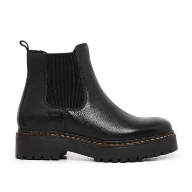 Imagem de Bota Chelsea Feminina Couro Versátil - Lecas, 35, Preto