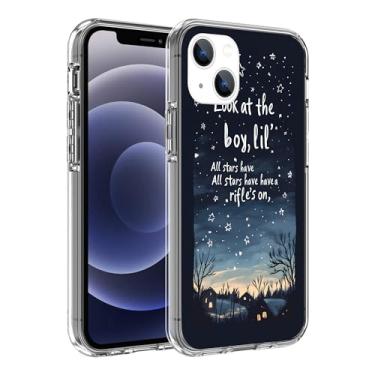 Imagem de HONGZAOQIYE Compatível com iPhone 13, Bling Star in The Night Soft TPU Fashion Cool Slim à prova de choque capa protetora para celular transparente para mulheres e meninas