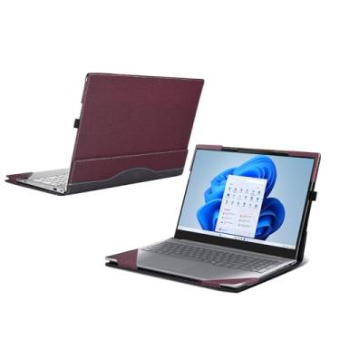 Imagem de Capa de laptop para laptop Lenovo ThinkBook 16 Gen 8 (16 ″ Intel) [não compatível com nenhum outro modelo], capa de bolso interno de couro PU 2 em 1 (vermelho)