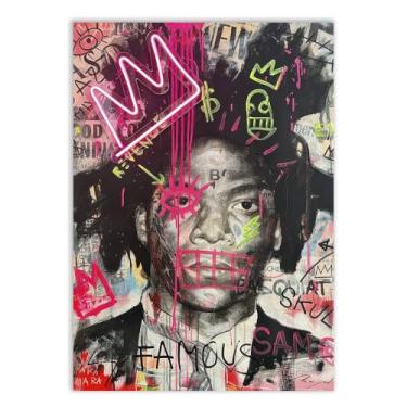 Imagem de Placa Decorativa Grafite Basquiat Arte Rua Banksy Decoração Poster Quarto Sala