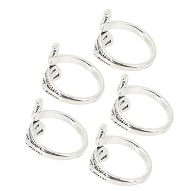 Imagem de AYNEFY Anéis de crochê de Formato de Pavão 5pcs Acessórios de crochê de Malha de tricô para Joias