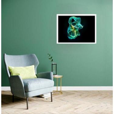 Imagem de Quadro Decorativo Peixe Verde - 50x70cm - Quadros On-line, Moldura Bra
