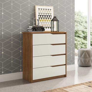Imagem de Cômoda com 4 Gavetas Átria Amêndola Touch Off White Demóbile