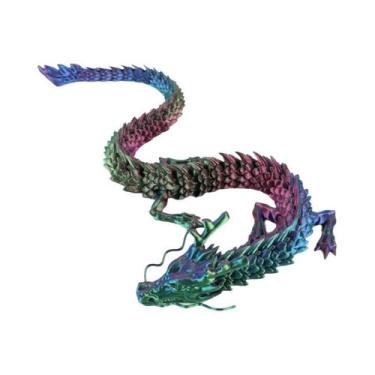 Imagem de Brinquedo De Dragão Impresso Em 3D Colorido, Juntas Giratórias, Artesa