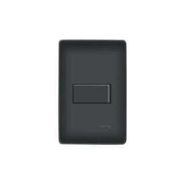 Imagem de Interruptor Simples Preto 16A/250V Com Placa Habitat - FAME