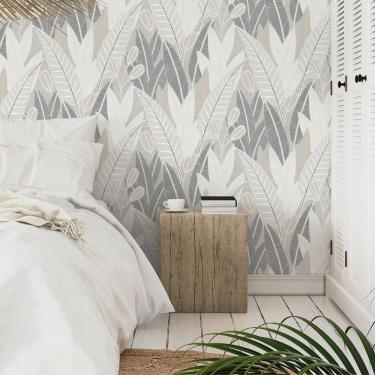 Imagem de Papel De Parede Ciara Folhagem Cinza A65701