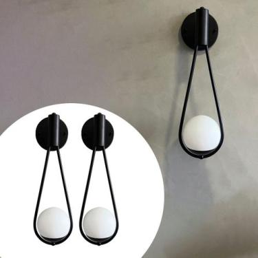 Imagem de Kit 2 Arandelas Gota Moderna Com Globo de Vidro Decoração Casa e Sala,